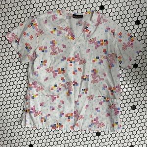Pink panther scrub top vintage